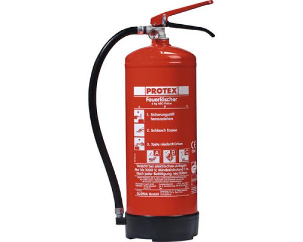 Feuerlöscher 6 KG ABC Pulver Dauerdruck mit Halterung